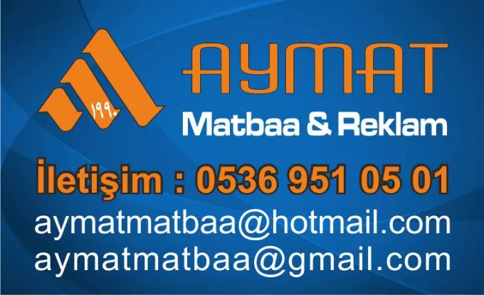 Aymat Matbaa tabela ve kartvizit tasarımı